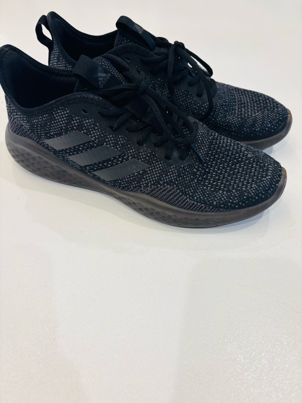 adidas Black and Dark Gray Knit Athletic Mens Sneakers size 9 - Picture 10 of 10